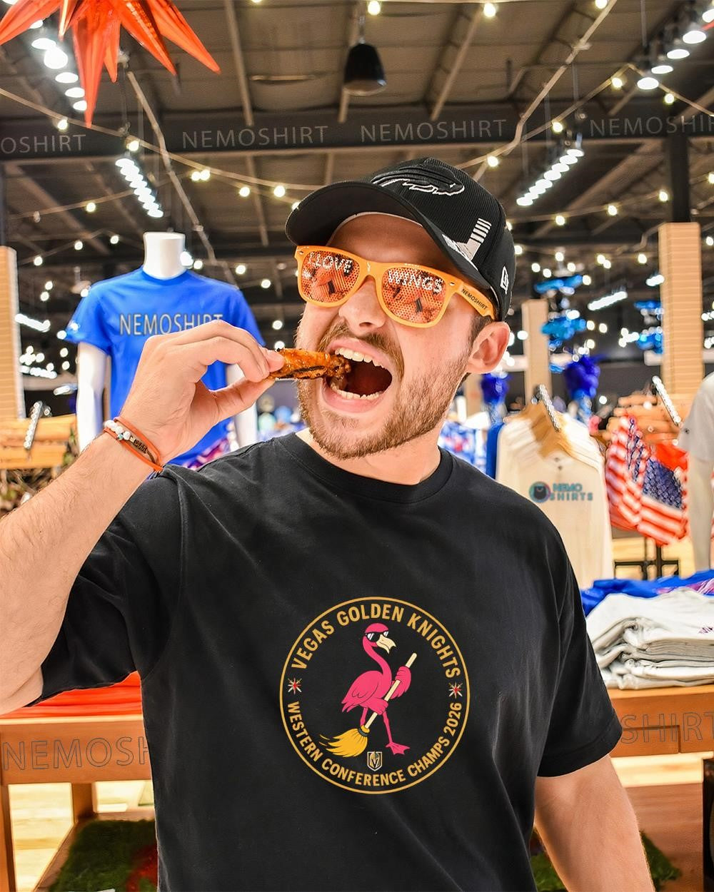 Vegas Golden Knights 2026 Western Conference Champs flamingo sweep shirt