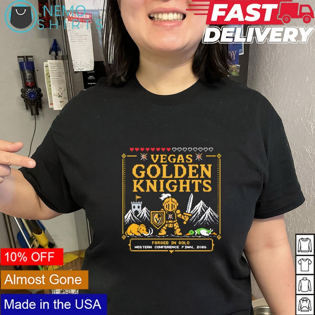 Vegas Golden Knights 2026 Western Conference Final forged in gold retro shirt