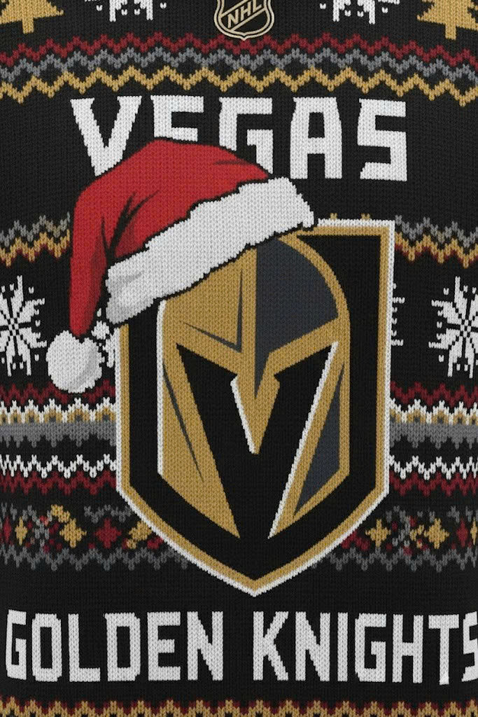 Vegas Golden Knights NHL Ugly Christmas Sweater – Black & Gold “Knights” Holiday Knit