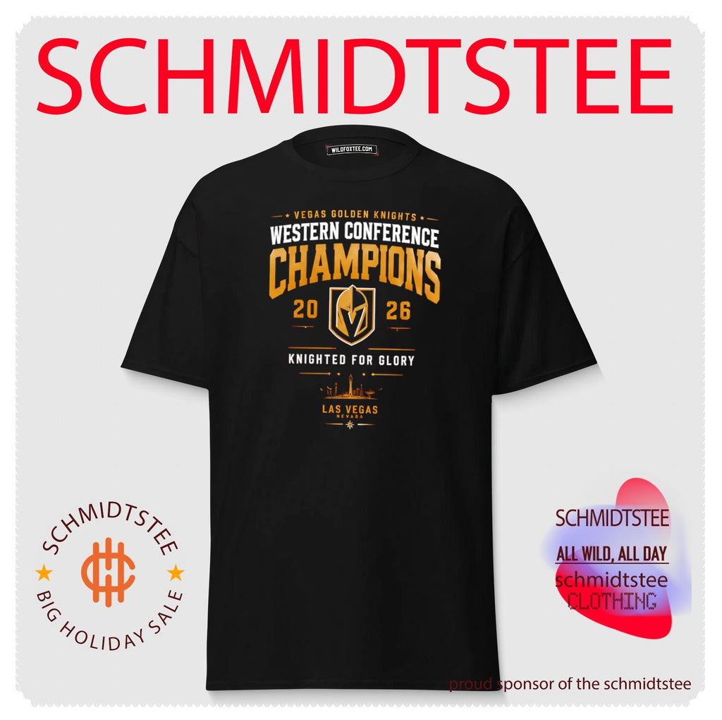 Vegas Golden Knights Western Conference Champions 2026 Knighted For Glory skyline shirt