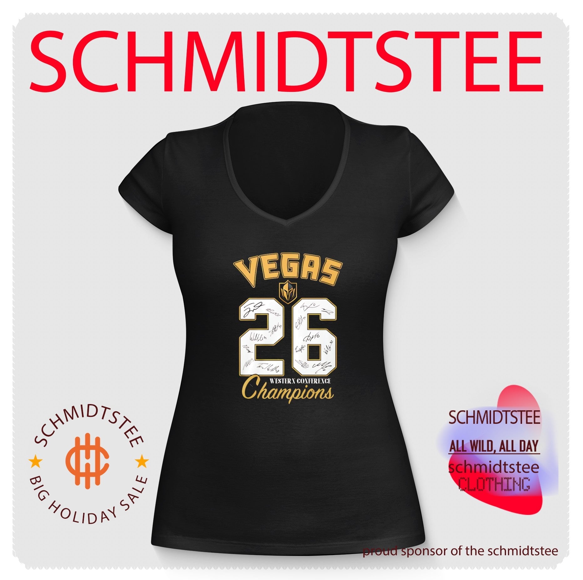 Vegas Golden Knights Western Conference Champions 26 signatures shirt