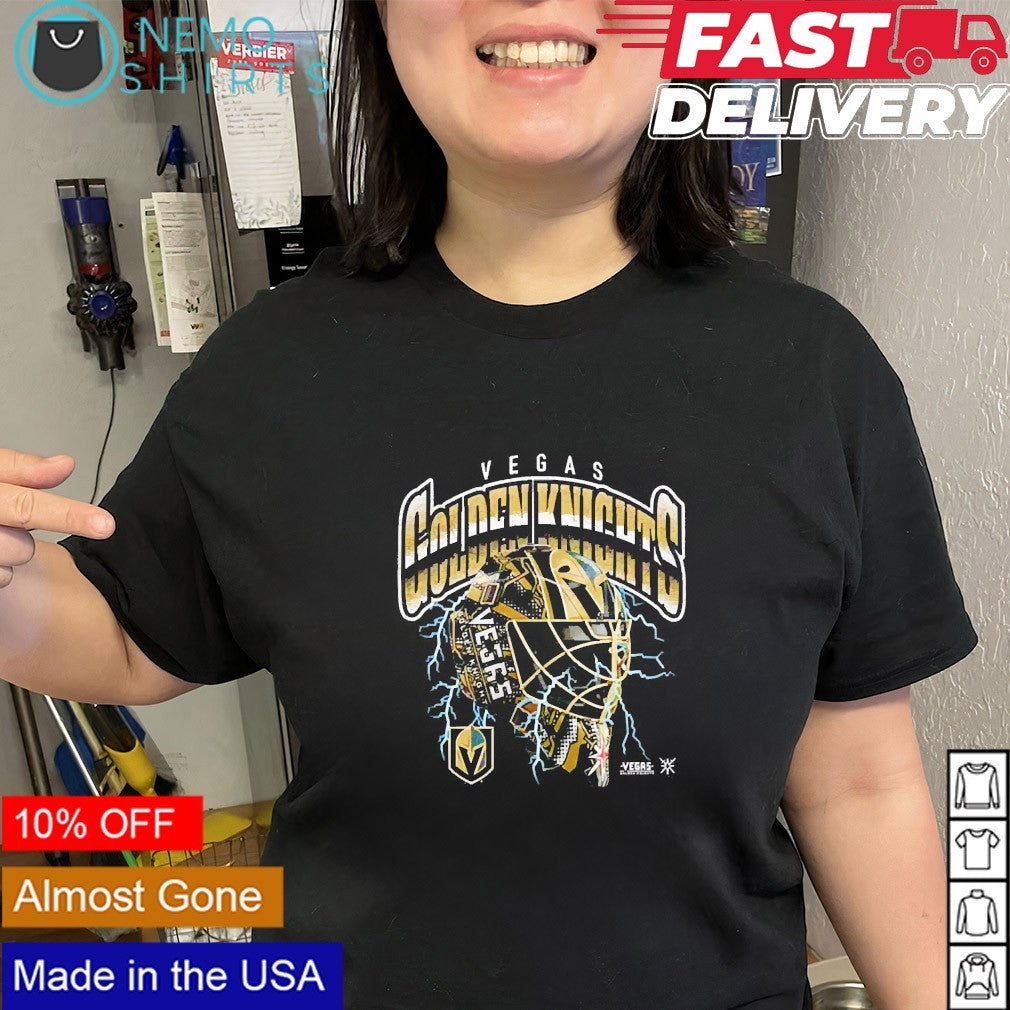 Vegas Golden Knights goalie helmet shirt