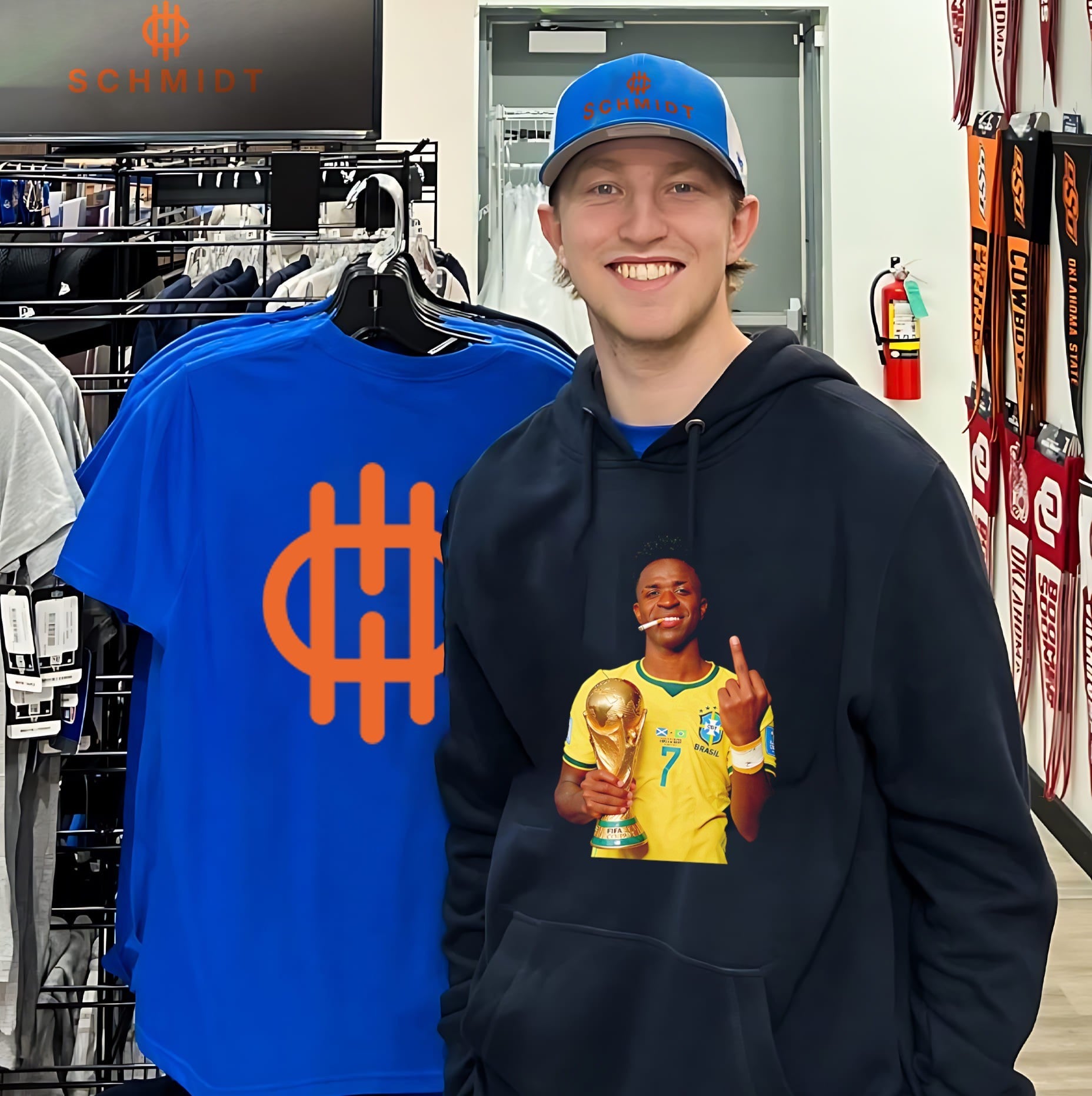 Vinicius Jr smoking middle finger 2026 World Cup shirt