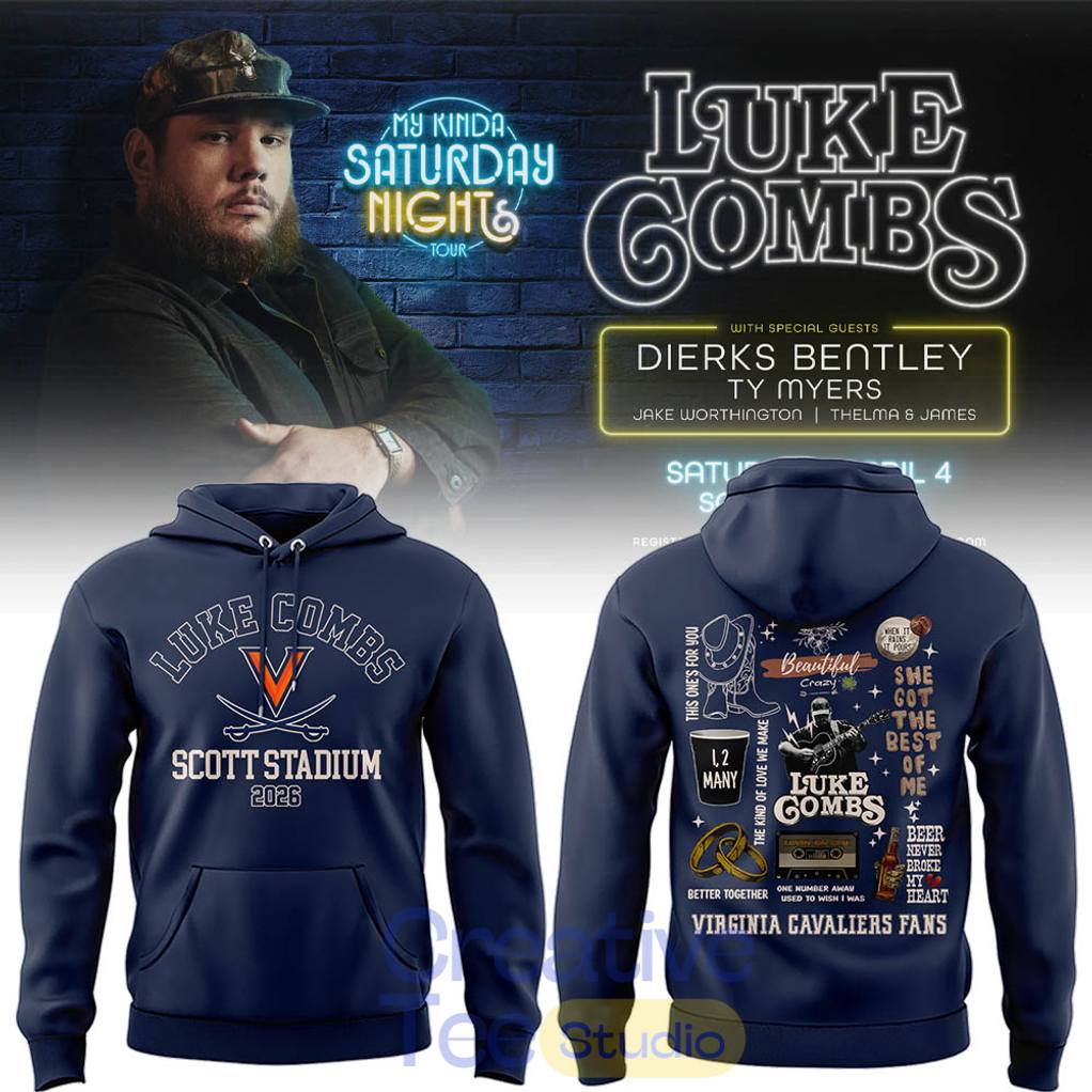 Virginia Cavaliers x Luke Combs My Kinda Saturday Night Tour in Scott Stadium 2026 Hoodie
