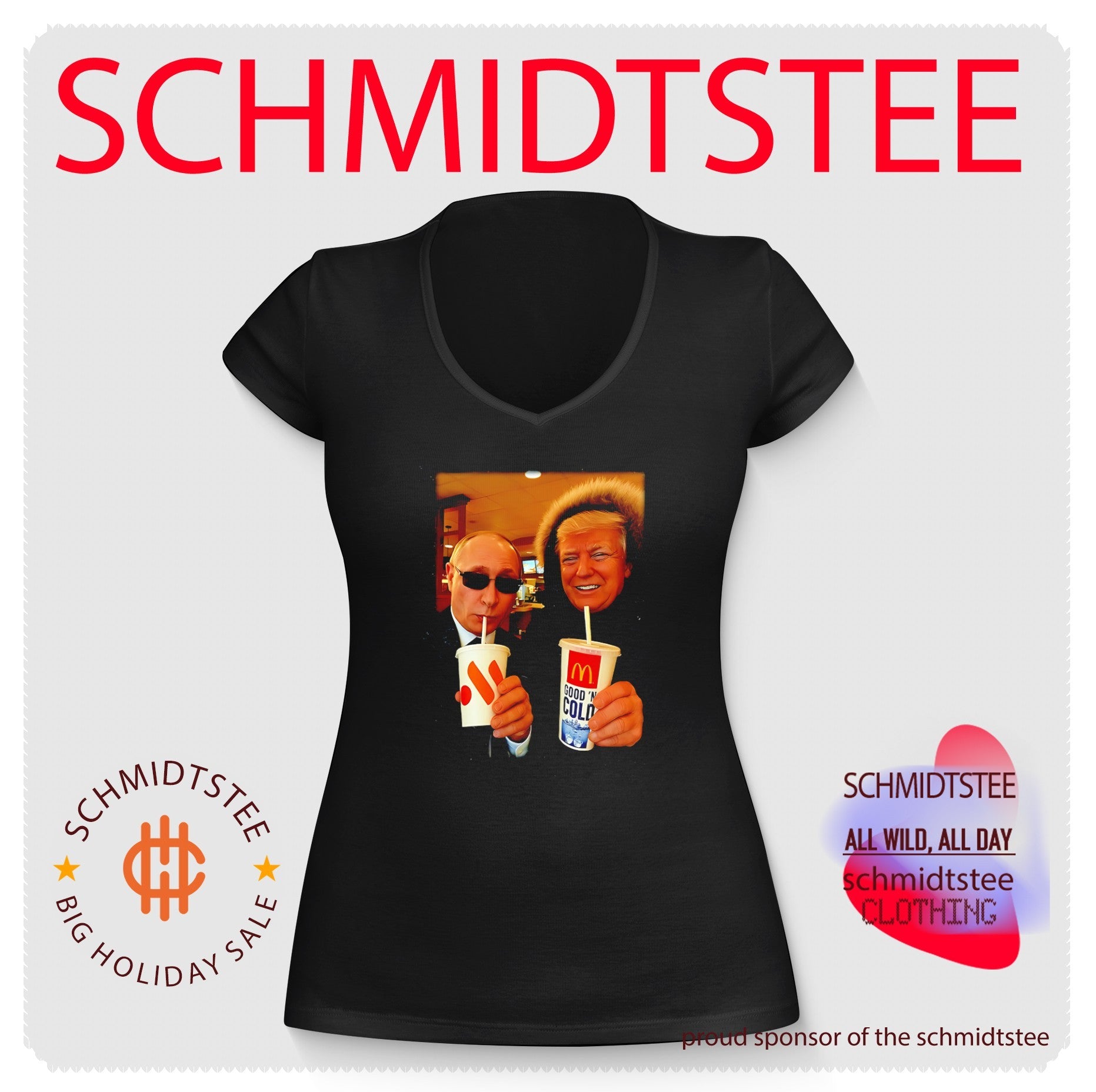 Vladimir Putin and Donald Trump eating fast food funny shirt