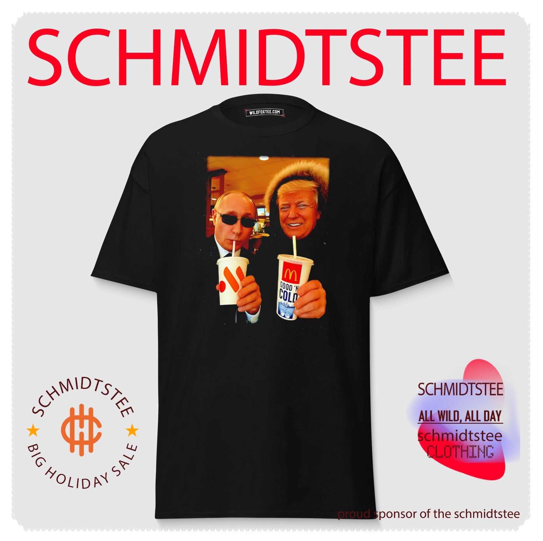 Vladimir Putin and Donald Trump eating fast food funny shirt