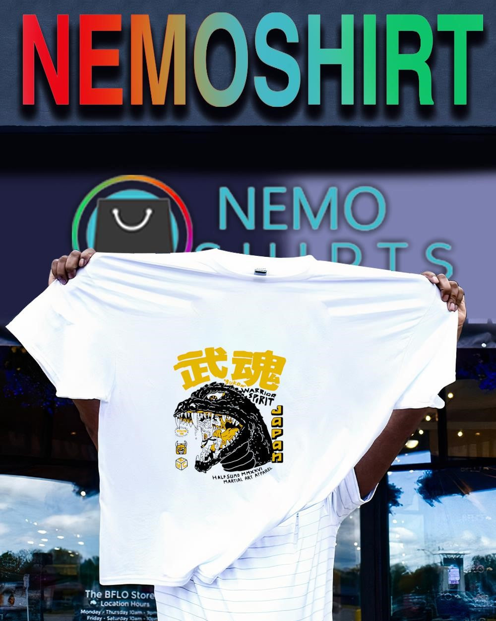 Warrior Spirit Japan Half Sumo Kaiju monster shirt