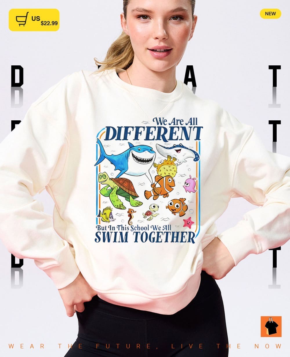 We are all different but in this school we all swim together shirt