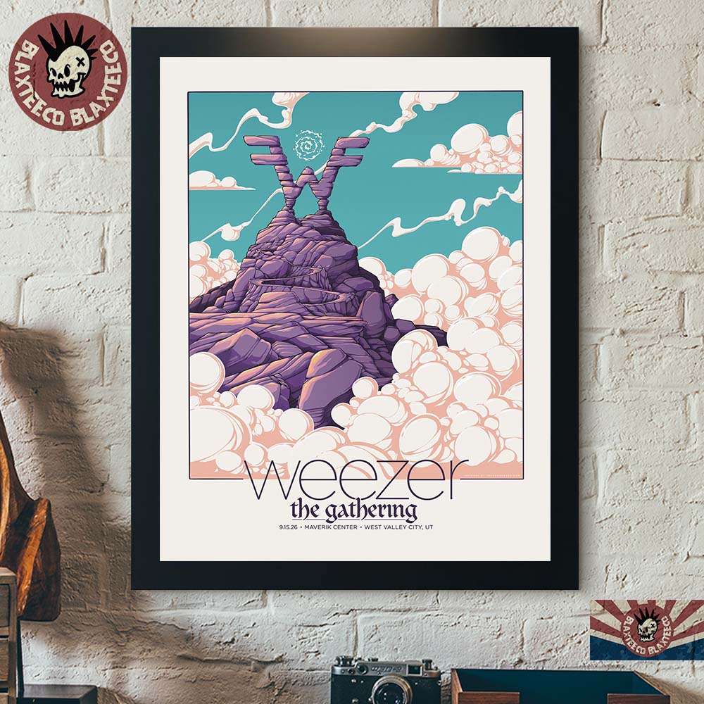 Weezer West Valley City UT 2026 Event Poster Live At Maverik Center On September 15 2026 Poster Canvas