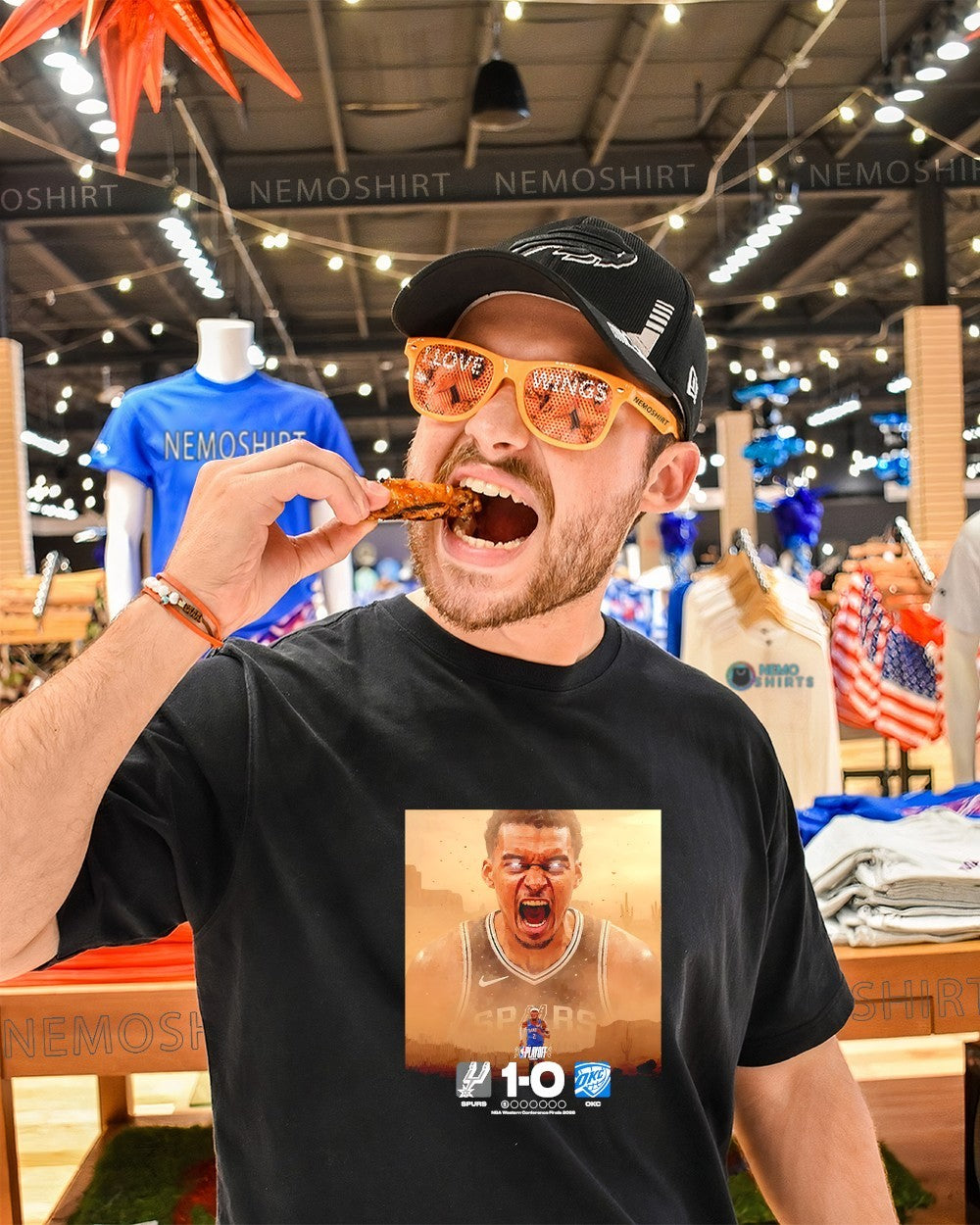 Wemby Alien 1-0 victory San Antonio Spurs and OKC Thunder matchup shirt