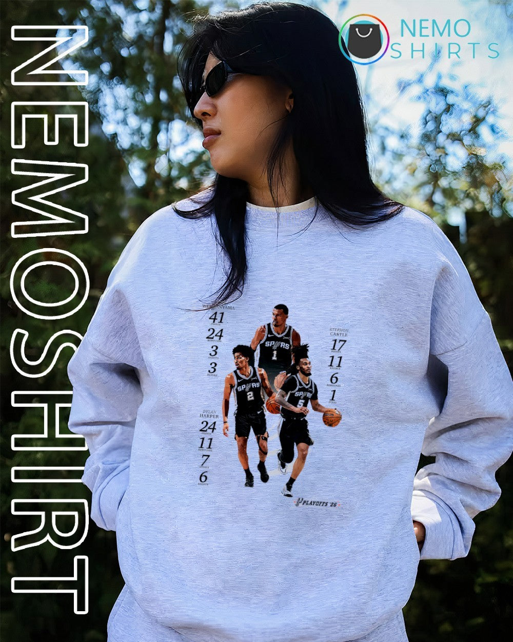 Wemby Castle Harper San Antonio Spurs during 2026 NBA Playoffs shirt