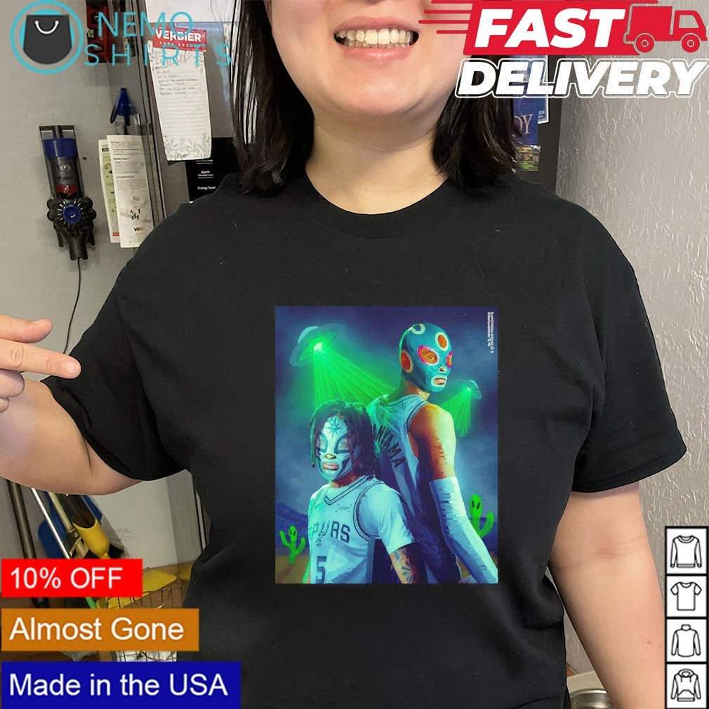 Wemby and Castle Area 51 San Antonio Spurs shirt