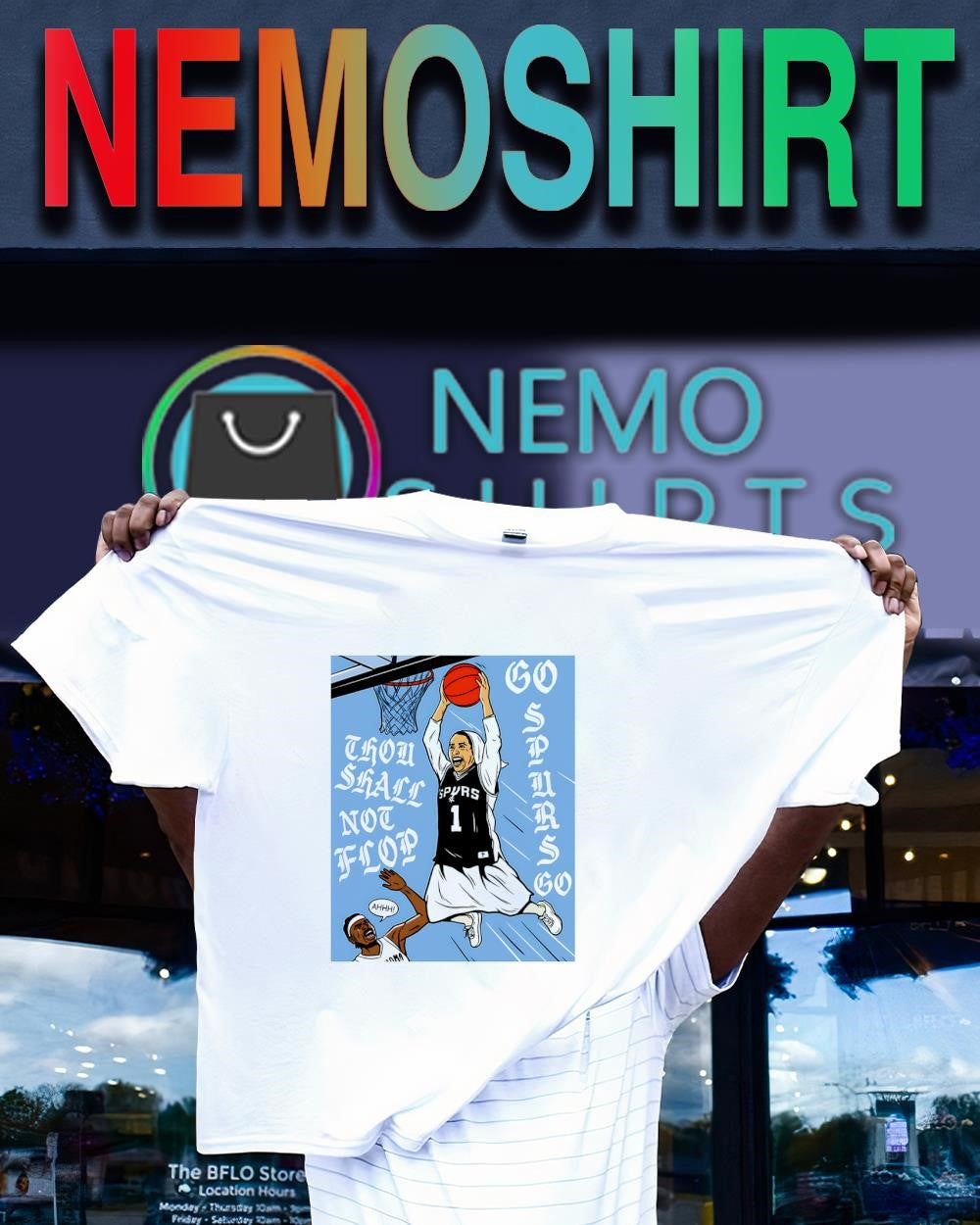 Wemby nun thou shall not flop go Spurs go shirt
