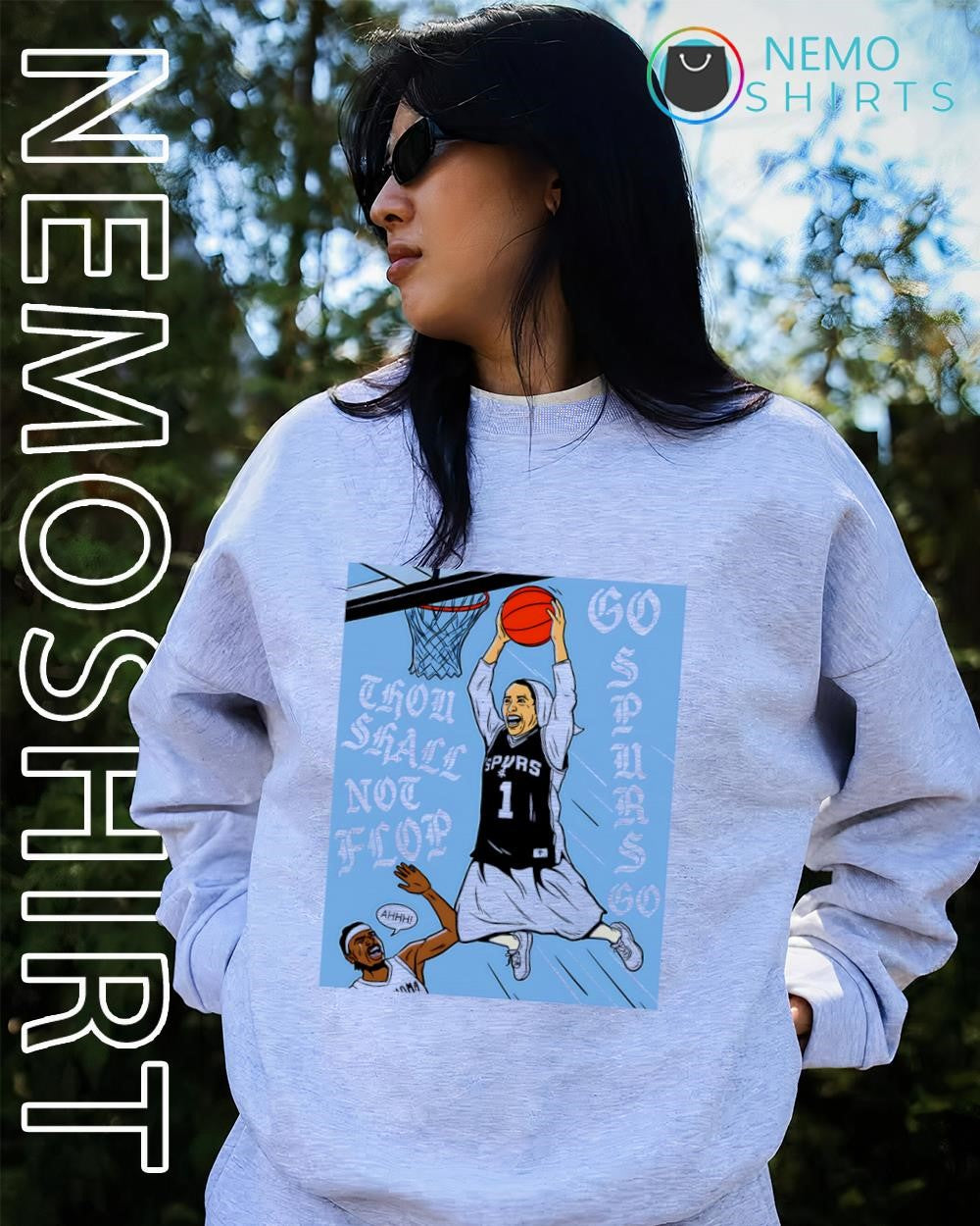 Wemby nun thou shall not flop go Spurs go shirt