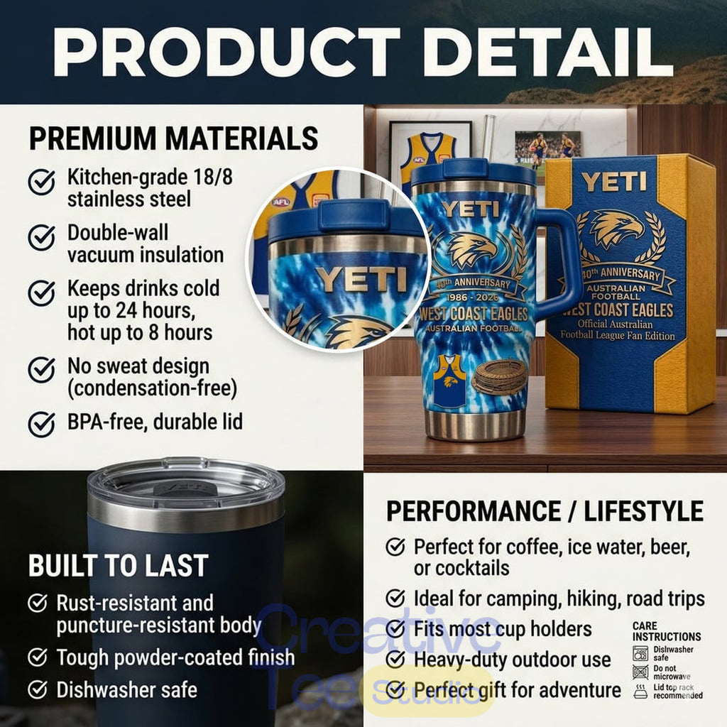 West Coast Eagles Premium YETI Tumbler