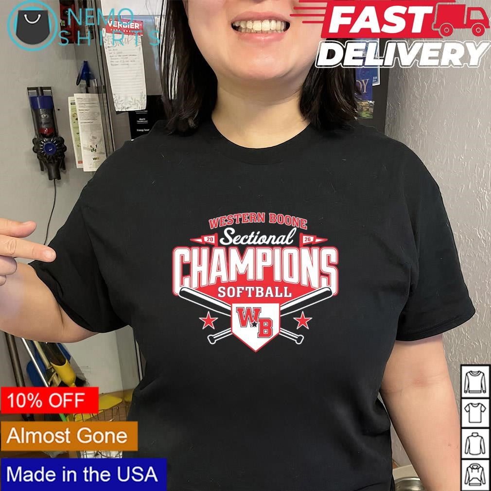 Western Boone 2026 Sectional Champions softball logo shirt