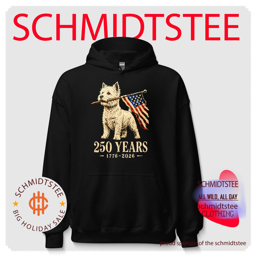Westie Dog 250 Years 1776 2026 American Flag Patriotic Shirt