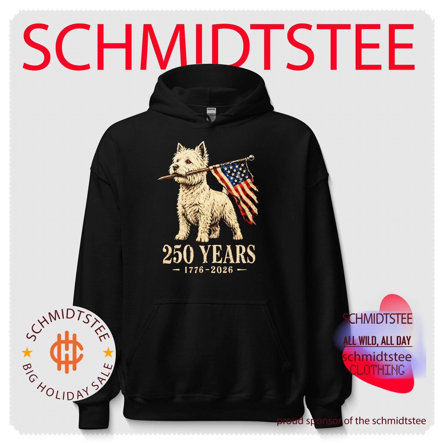 Westie Dog 250 Years 1776 2026 American Flag Patriotic Shirt