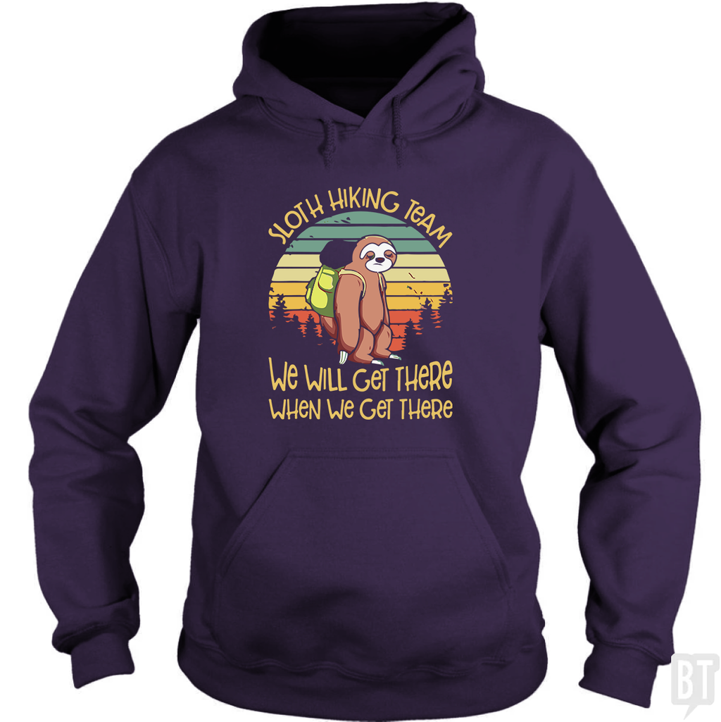 Funny Sloth Hiking Team Hoodie