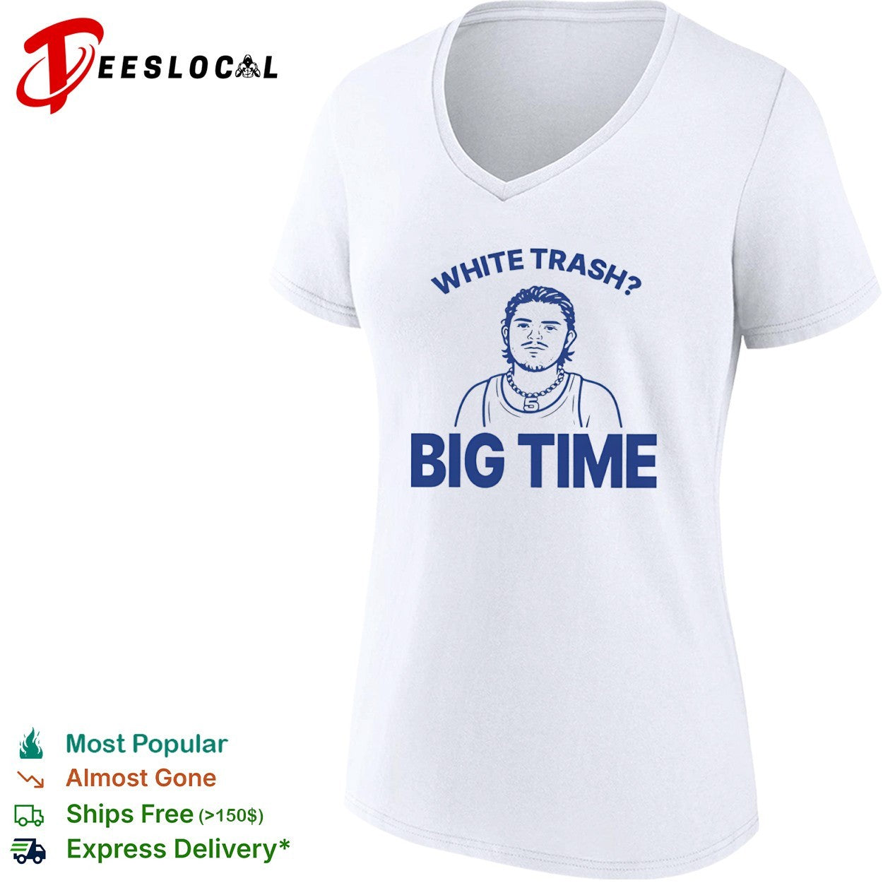White trash big time NBA basketball shirt