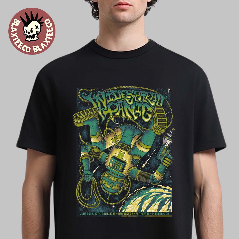 Widespread Panic Live At Red Rocks Amphitheatre 2026 Venue Poster In Morrison Colorado On June 26 27 28 2026 T-Shirt