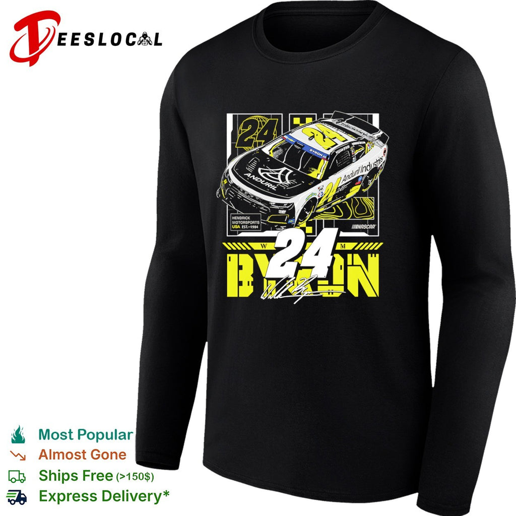 William Byron Hendrick Motorsports race car 24 Anduril Industries USA est 1984 NASCAR shirt