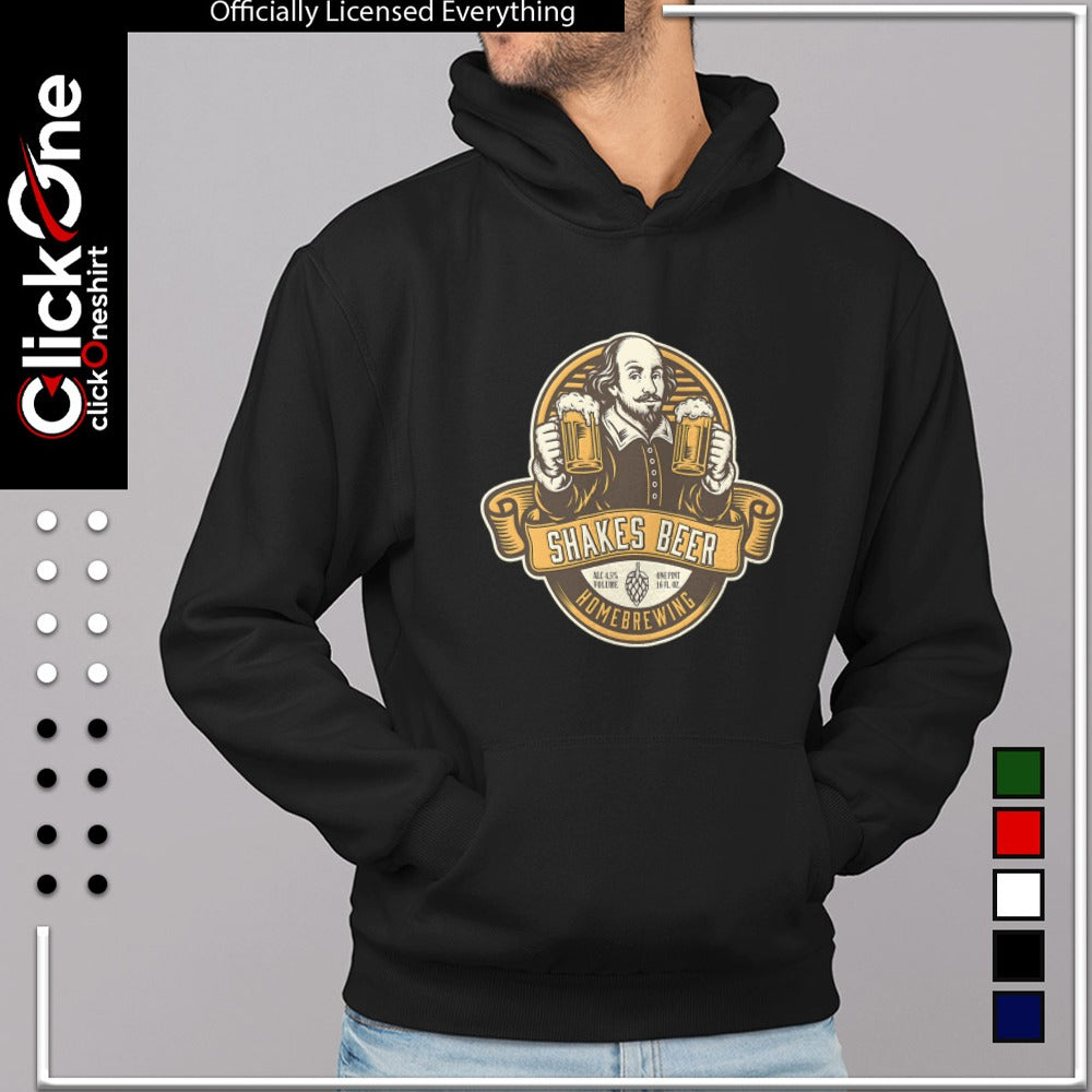 William Shakespeare Shakes Beer Homebrewing Man Holding Two Beer Mugs shirt