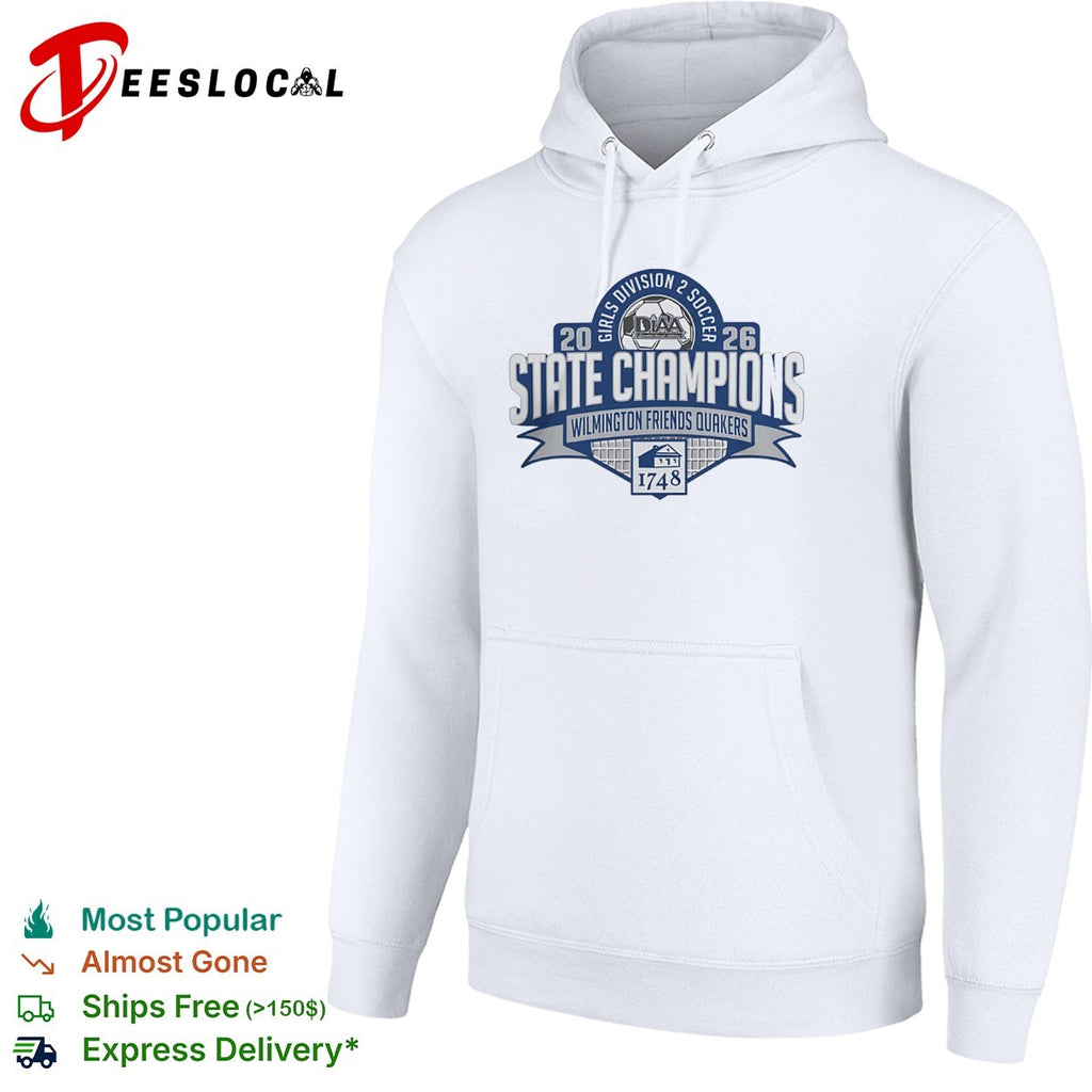 Wilmington Friends Quakers 2026 State Champions DIAA Girls Division 2 Soccer shirt