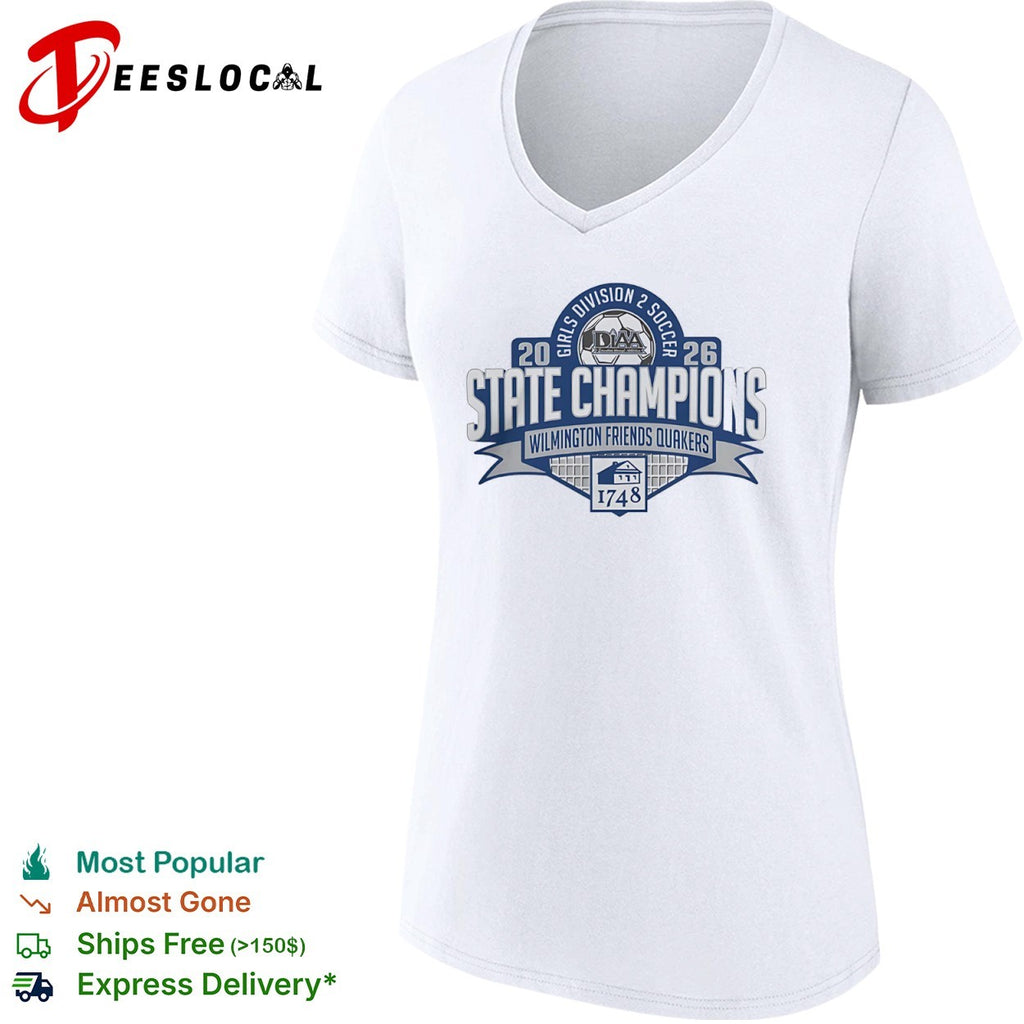 Wilmington Friends Quakers 2026 State Champions DIAA Girls Division 2 Soccer shirt