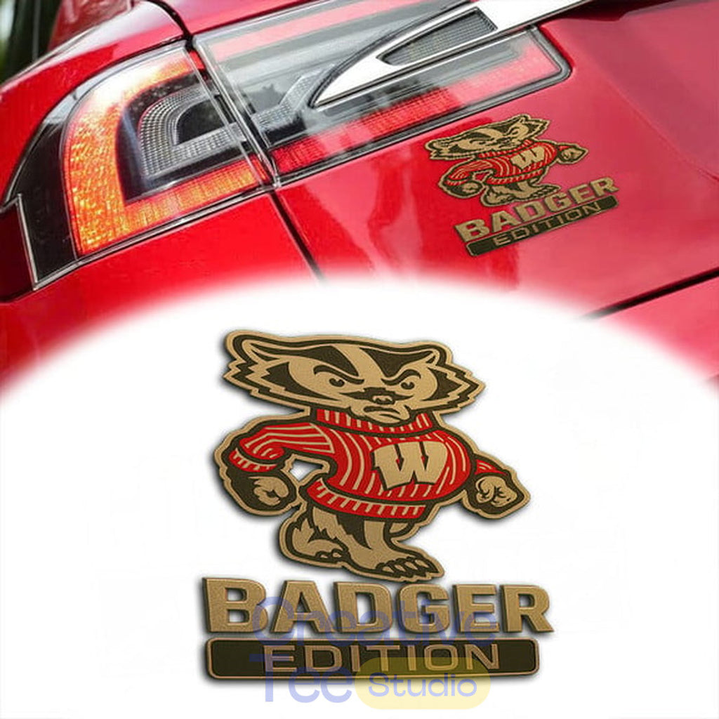Wisconsin Badgers Custom Car Name Badge