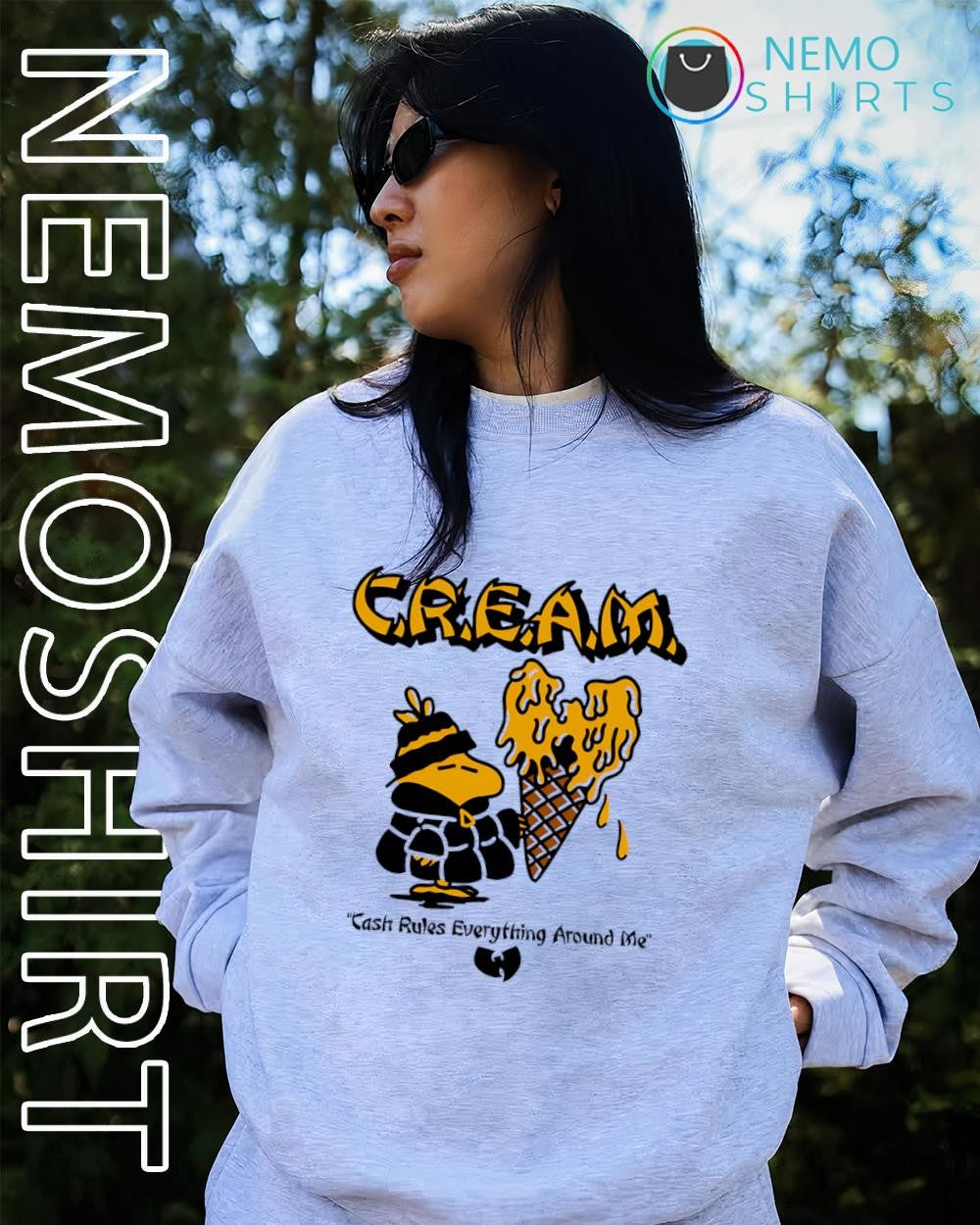 Woodstock Cream cash rules everything around me Wu-Tang Clan shirt