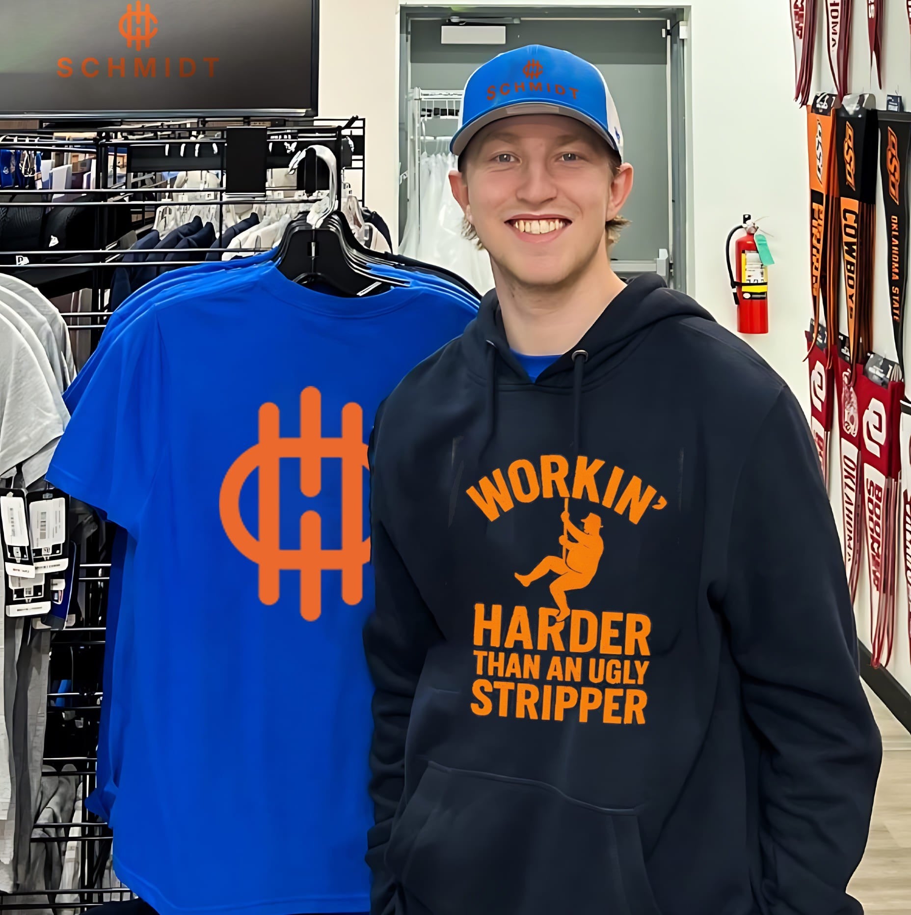 Workin’ harder than an ugly stripper shirt