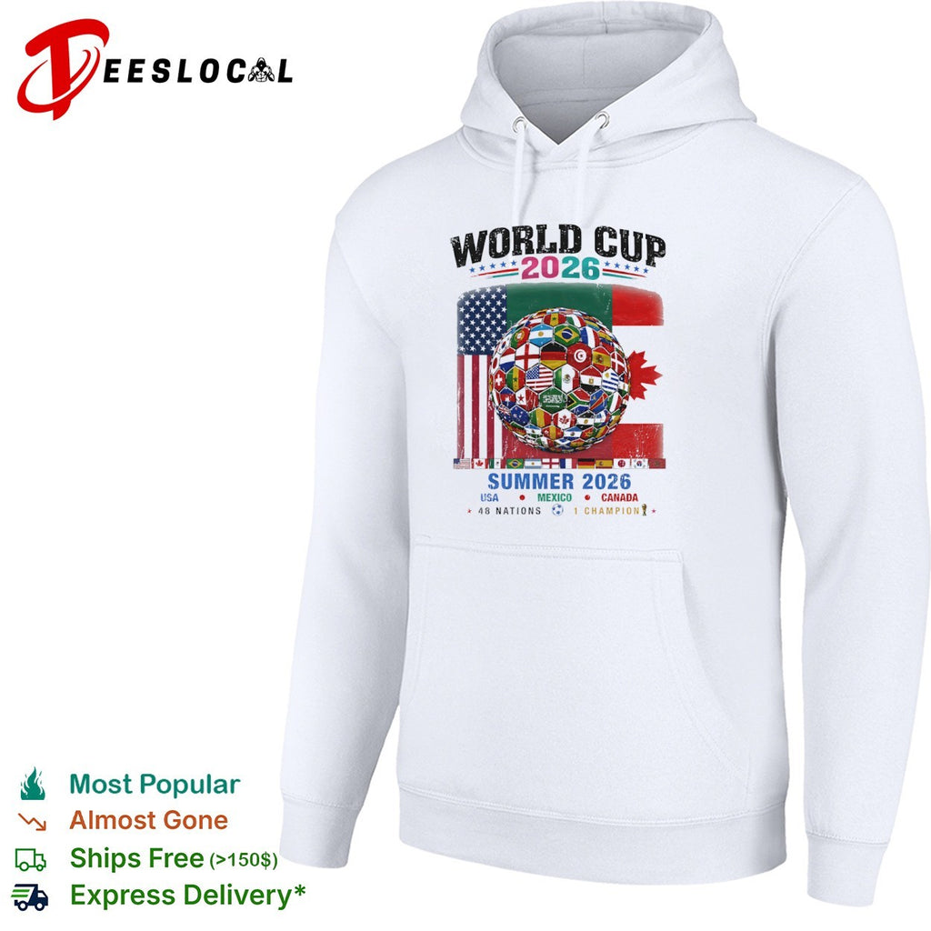 World Cup 2026 summer USA Mexico Canada 48 nations 1 champion flags ball shirt