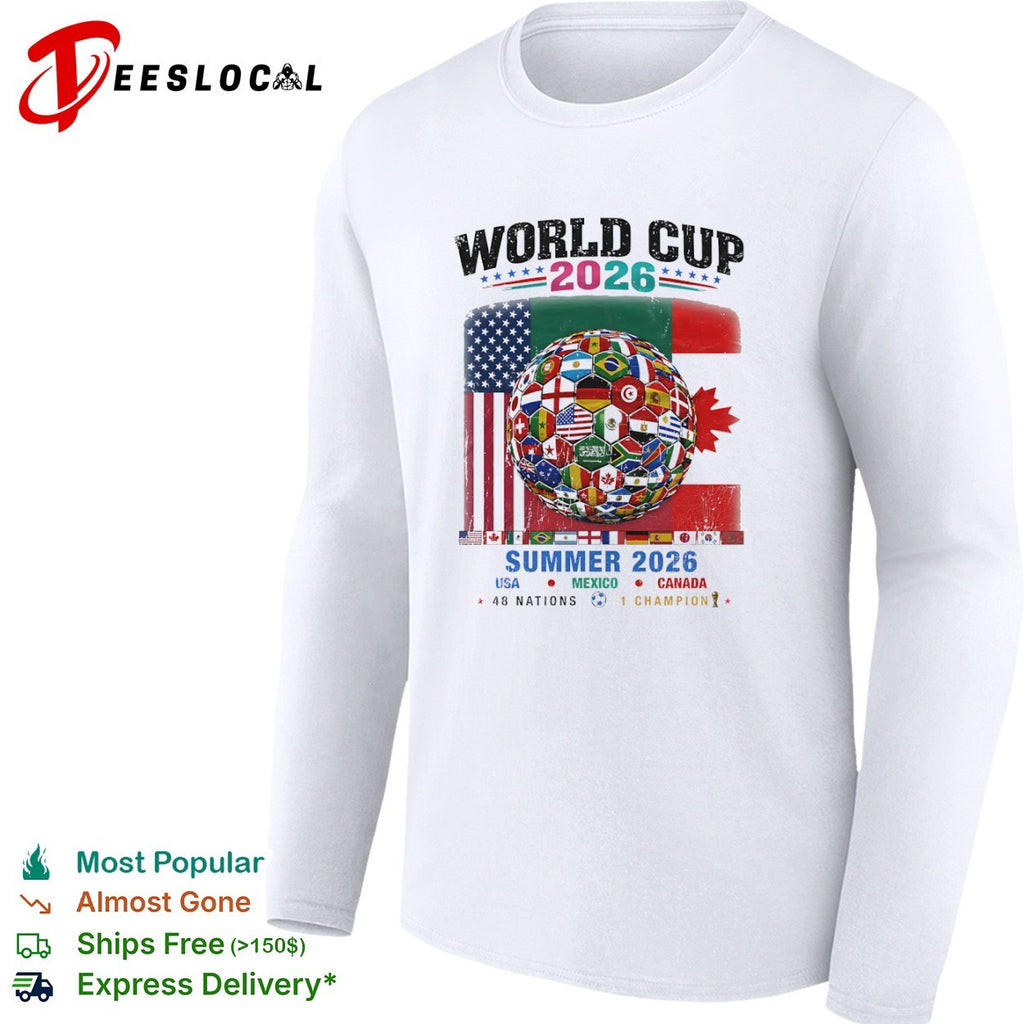 World Cup 2026 summer USA Mexico Canada 48 nations 1 champion flags ball shirt