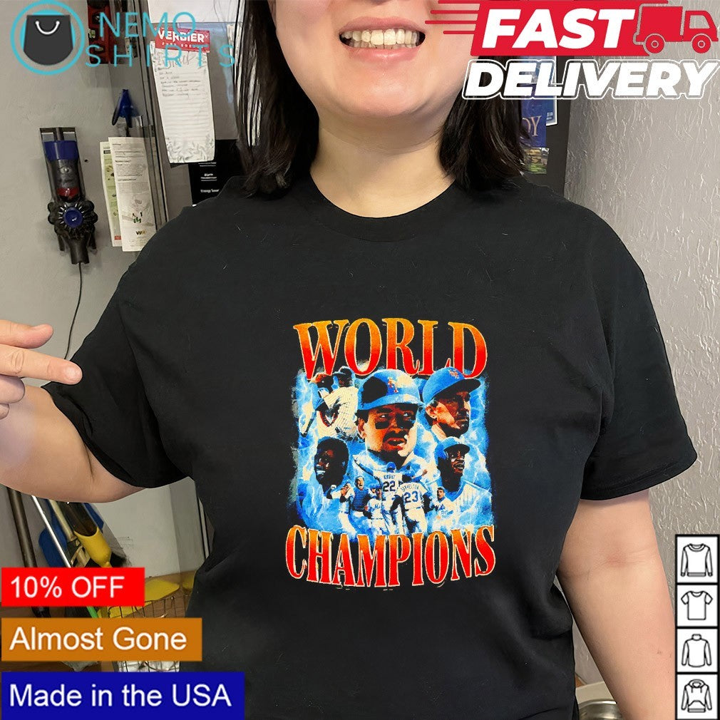 World champions New York Mets player collage vintage graphic shirt