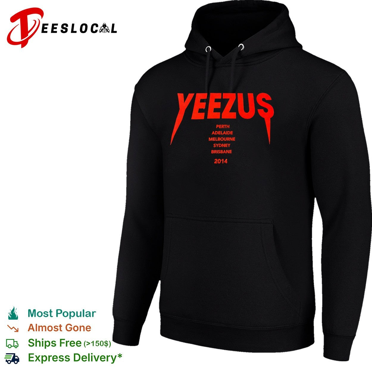 Yeezus Perth Adelaide Melbourne Sydney Brisbane 2014 tour shirt
