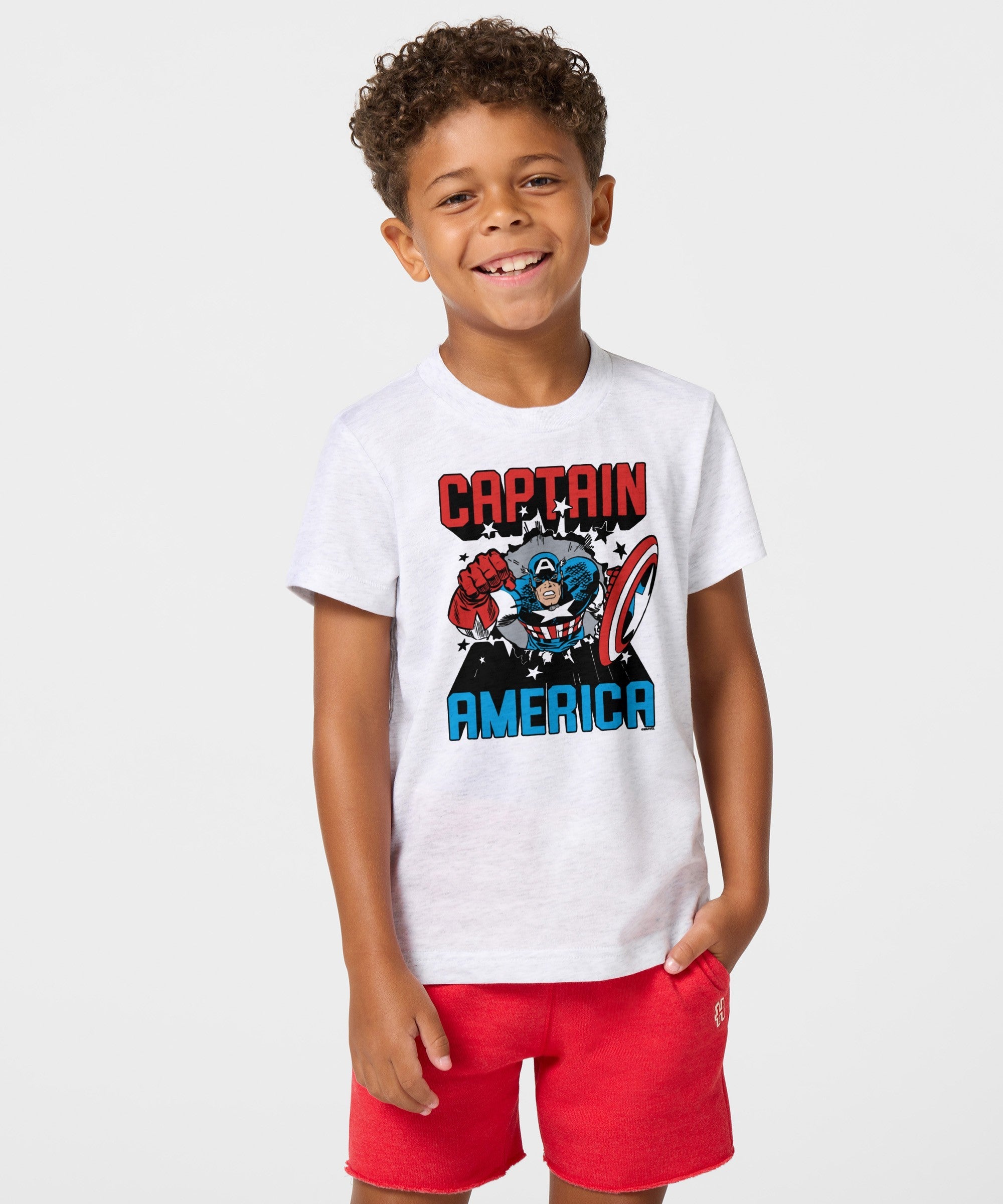 Youth Captain America Bustin' Through