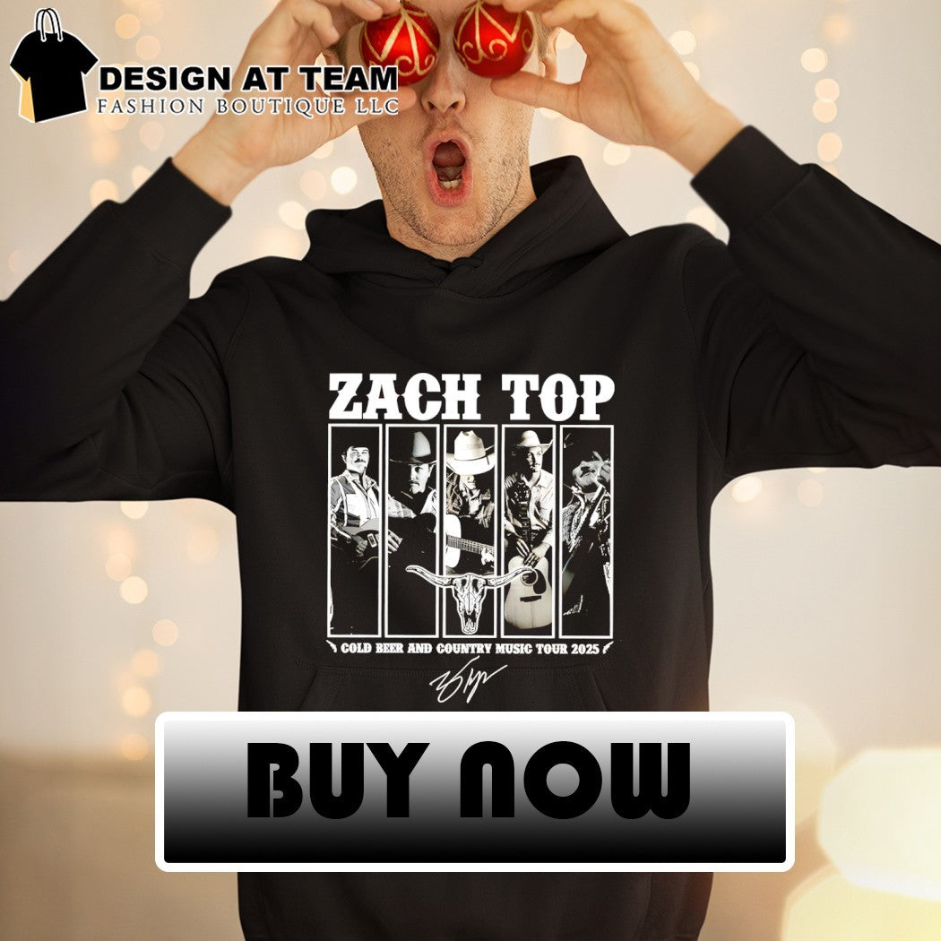 Zach Top cold beer and country music tour 2025 signature shirt