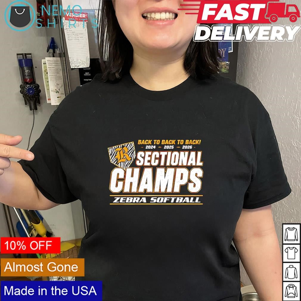 Zebra softball back to back to back sectional champions shirt