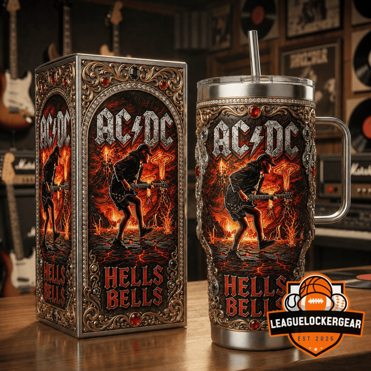 AC/DC Hells Bells Tumbler With Handle