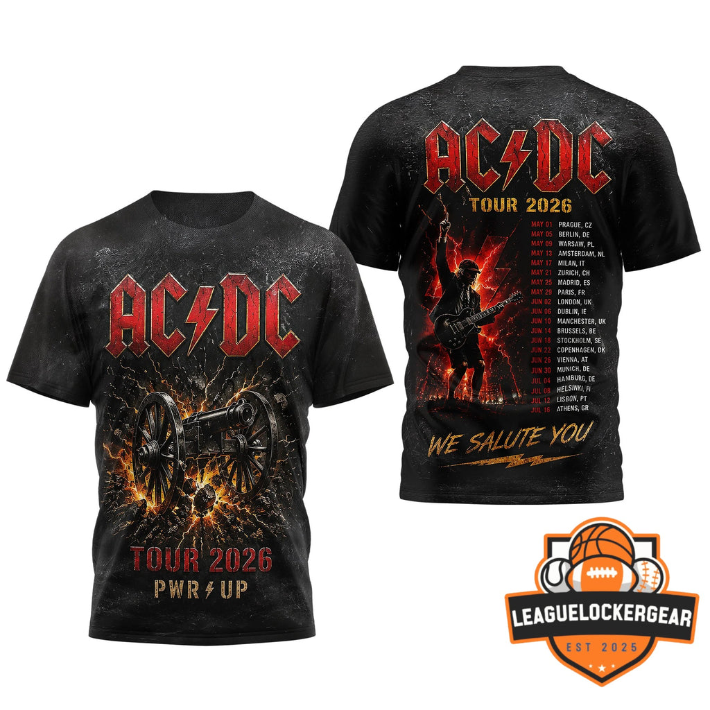 AC/DC Tour 2026 PWR/UP 3D T-Shirt