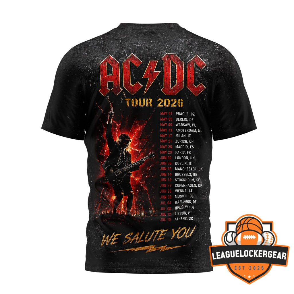 AC/DC Tour 2026 PWR/UP 3D T-Shirt