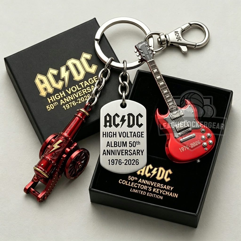 AC/DC High Voltage Album 50th Anniversary Keychain