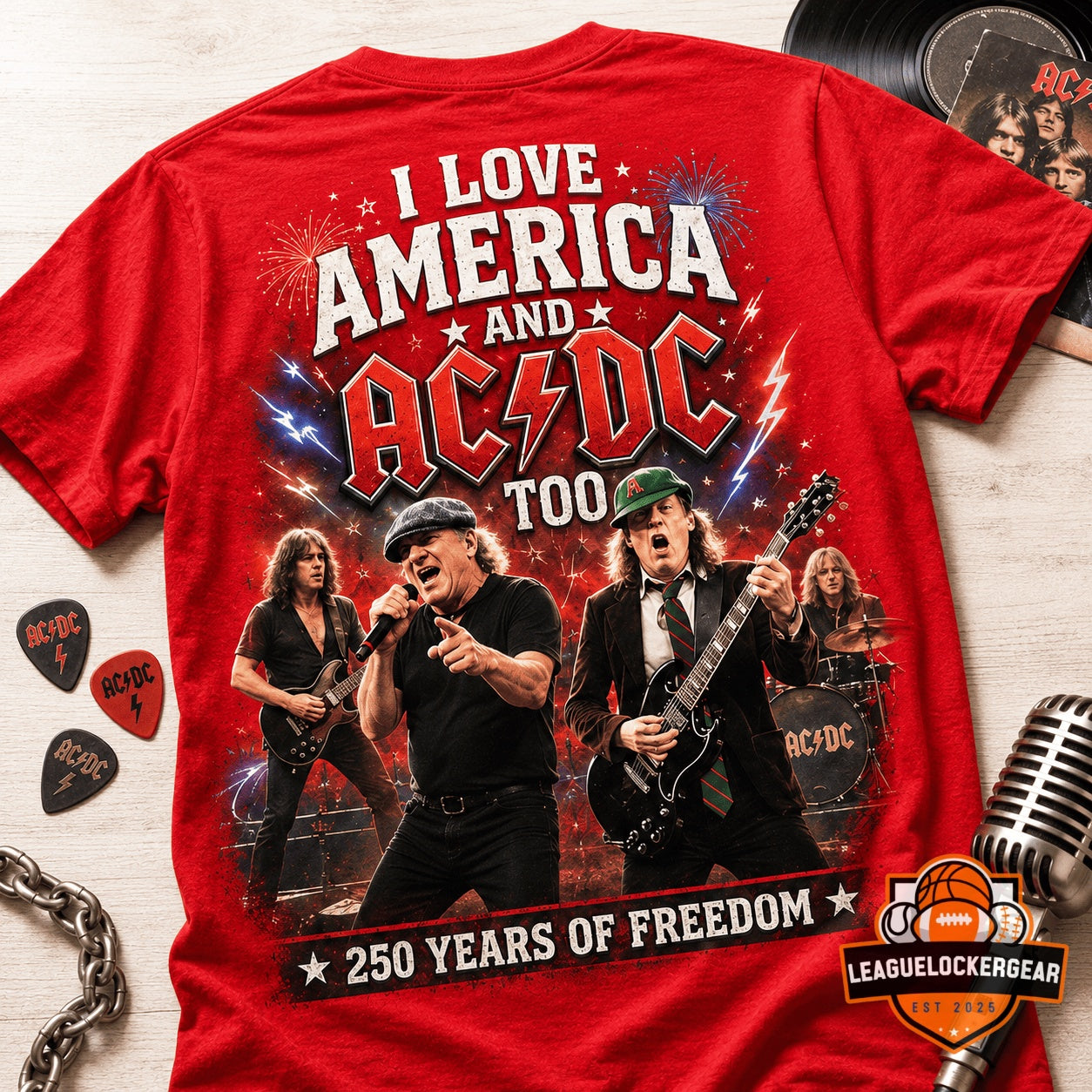 AC/DC America 250 Years of Freedom Independence Day T-Shirt