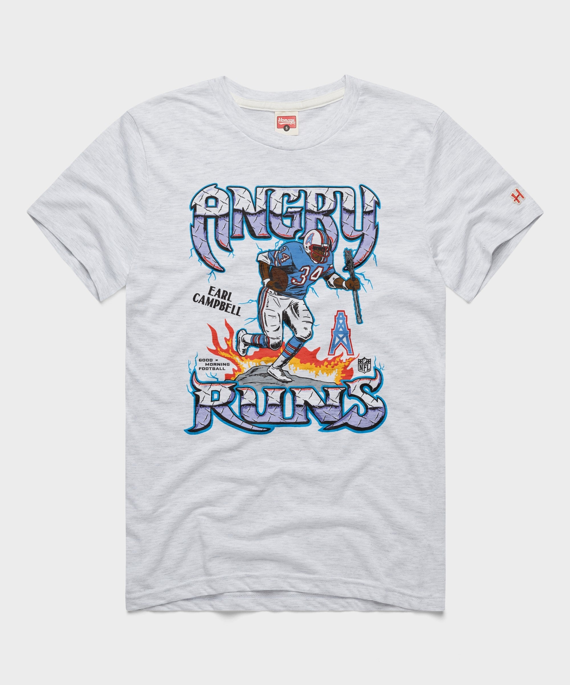 Angry Runs Oilers Earl Campbell