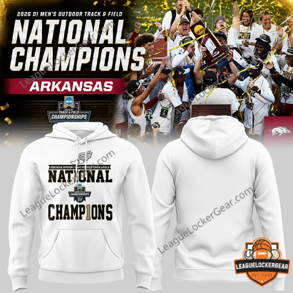 Arkansas Razorbacks 2026 DI Men’s Outdoor Track & Field National Champions Hoodie