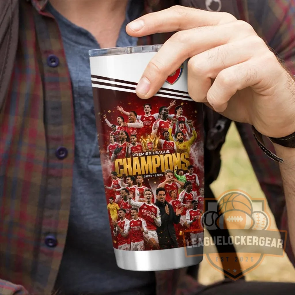 Arsenal Football Club Premier League Champions 2025-2026 Tumbler