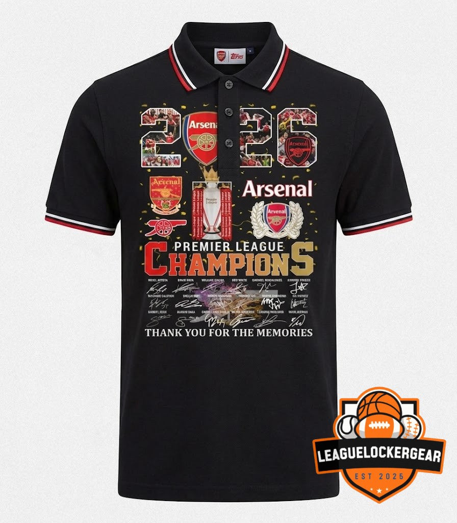 Arsenal Football Club Premier League Champions 2026 T-Shirt