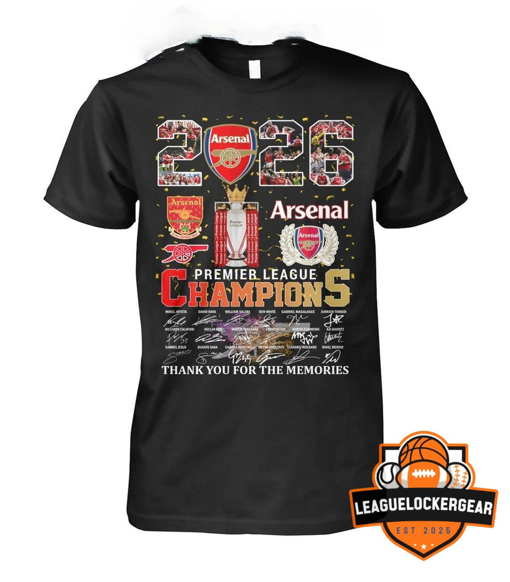 Arsenal Football Club Premier League Champions 2026 T-Shirt