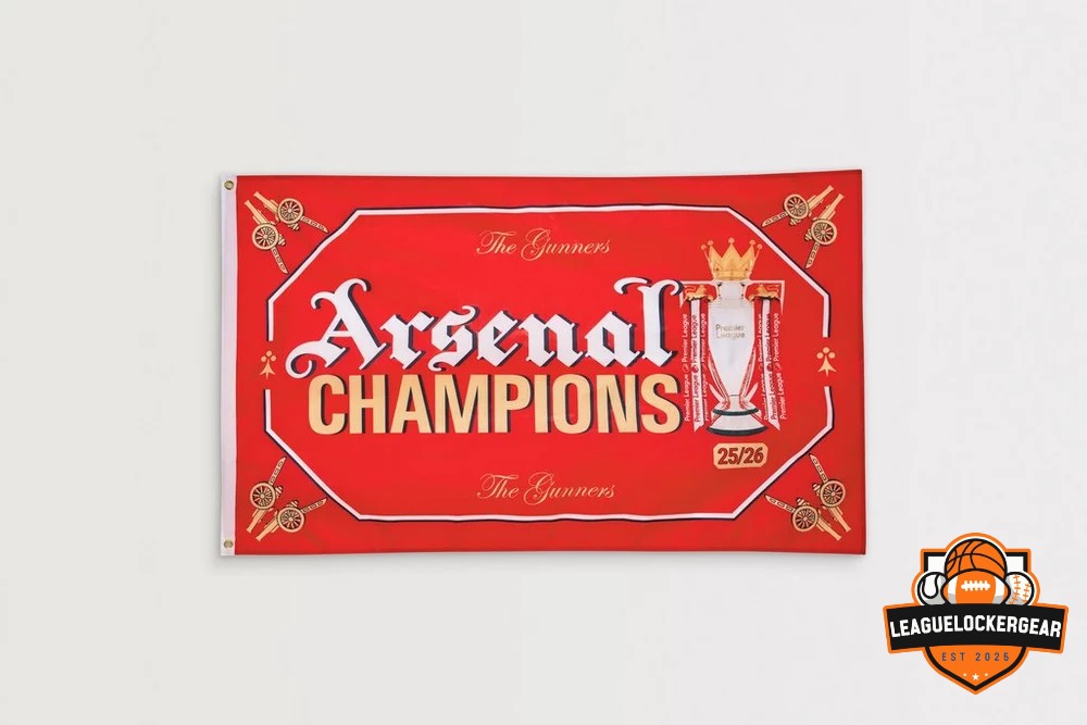 Arsenal Football Club Premier League Champions 25/26 Season Flag